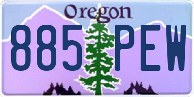OR license plate 885PEW