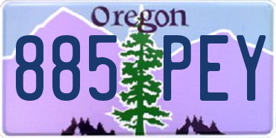OR license plate 885PEY