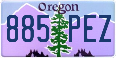 OR license plate 885PEZ
