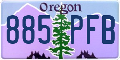 OR license plate 885PFB