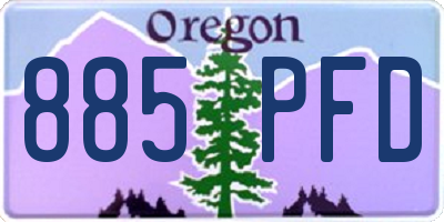 OR license plate 885PFD