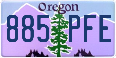 OR license plate 885PFE
