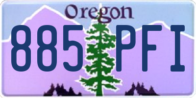 OR license plate 885PFI