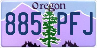 OR license plate 885PFJ