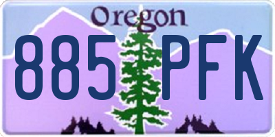 OR license plate 885PFK