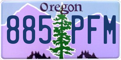 OR license plate 885PFM