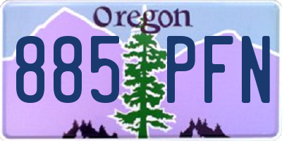 OR license plate 885PFN
