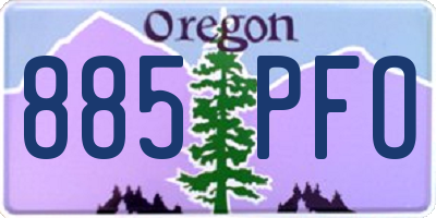 OR license plate 885PFO