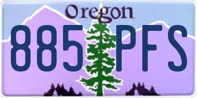 OR license plate 885PFS