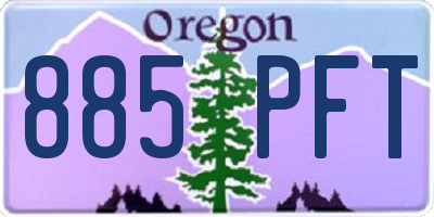 OR license plate 885PFT