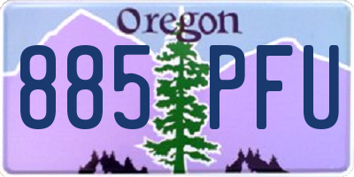 OR license plate 885PFU