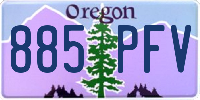 OR license plate 885PFV