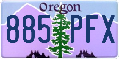 OR license plate 885PFX