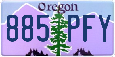 OR license plate 885PFY