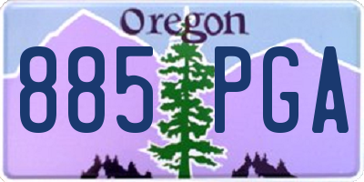 OR license plate 885PGA