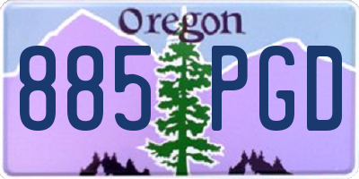 OR license plate 885PGD