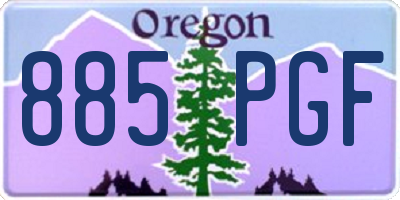 OR license plate 885PGF