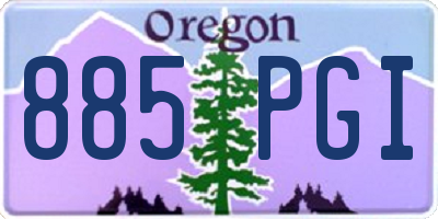 OR license plate 885PGI