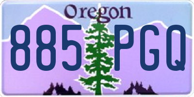 OR license plate 885PGQ