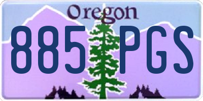 OR license plate 885PGS