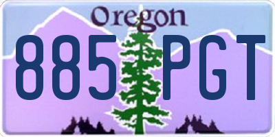 OR license plate 885PGT