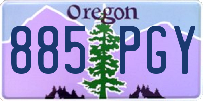 OR license plate 885PGY