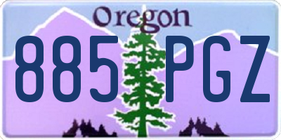 OR license plate 885PGZ