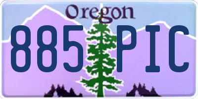 OR license plate 885PIC