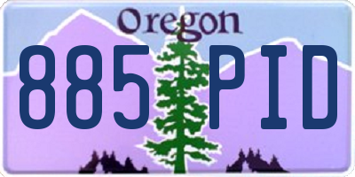 OR license plate 885PID