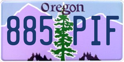 OR license plate 885PIF