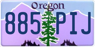 OR license plate 885PIJ