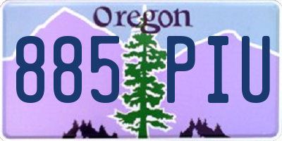 OR license plate 885PIU