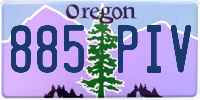 OR license plate 885PIV