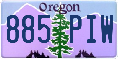 OR license plate 885PIW