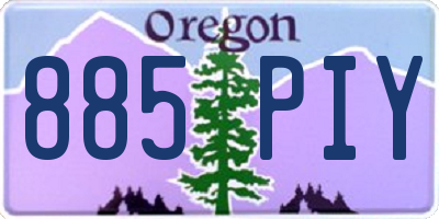 OR license plate 885PIY