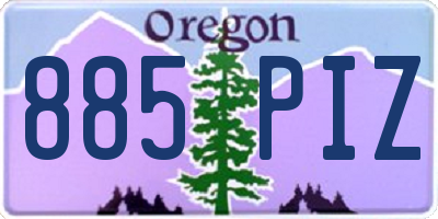 OR license plate 885PIZ