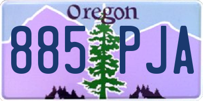 OR license plate 885PJA