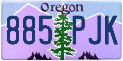 OR license plate 885PJK