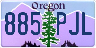 OR license plate 885PJL