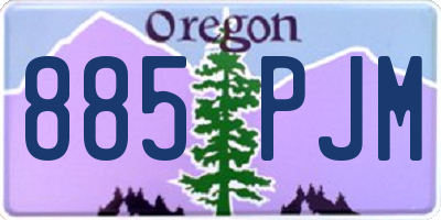 OR license plate 885PJM