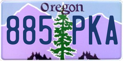 OR license plate 885PKA