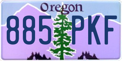 OR license plate 885PKF
