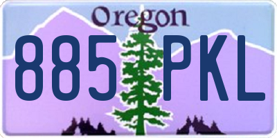OR license plate 885PKL