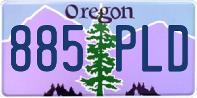 OR license plate 885PLD