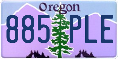 OR license plate 885PLE
