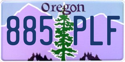 OR license plate 885PLF