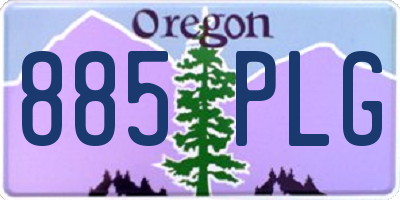 OR license plate 885PLG