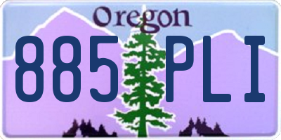 OR license plate 885PLI