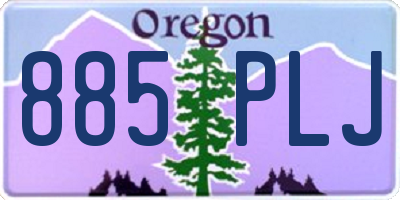 OR license plate 885PLJ