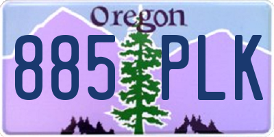 OR license plate 885PLK